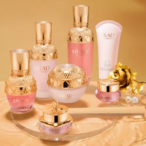 Korean Skin Care Products Pores Minimize Serum Dark Circles Eye Cream Face Lotion Rose Pearl 7-Piece Skin Care Kit