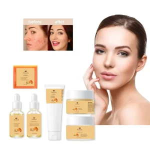 Korean Style Herbal Turmeric Skin Care Set for Face Body Cleansing Brightening Lightening 3 Year Shelf Life for Skin