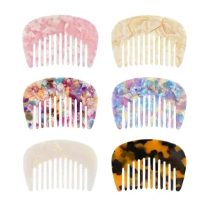 Korean Style Portable U shaped Mini Acetate Wide Tooth Travel Tooth Pocket Combs for Women Wet Dry Hair Accessory