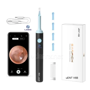 LANNX UENT V6B Digital Otoscope Ear Wax Removal with Light Smart Phone Free APP 3 in 1 Visual Ear Pick Video Otoscope Tool