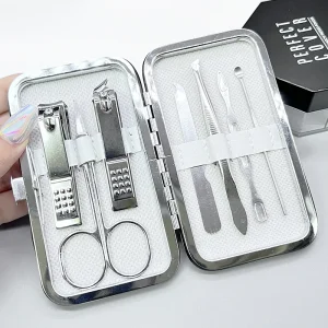 LMLTOP C0196 7pcs set Stainless Steel Nail Care Makeup Tools Cosmetic Accessory Manicure Pedicure
