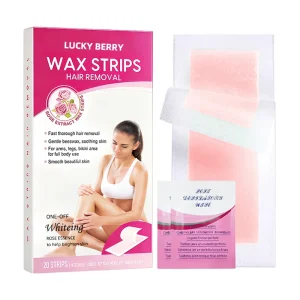 LUCKY BERRY Pure Natural Nonwoven Fabric Vegan Double Sided Rose Hair Removal Wax Strips Custom Logo for Facial Legs