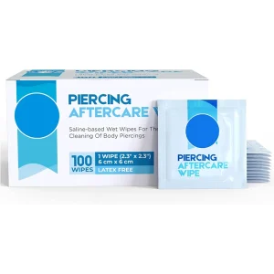 Latex Free Saline Solution Tattoo Piercing Aftercare Wet Wipes