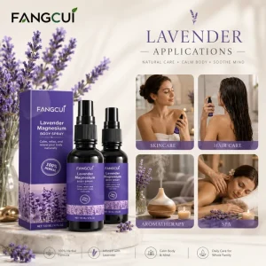 Lavender Magnesium Body Spray OEM ODM 30ml 100% Herbal Calms Soothes Supports Peaceful Sleep Nighttime Relaxation