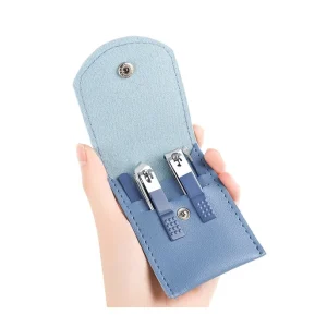 Leather Pack 1 Set of 4 Nail Clippers Home Earpick Diagonal Knife Nail File Household Necessities