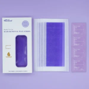 Light Blue Wax Strips for Women’s Hair Removal Ready Use for Sensitive Skin Arm Underarm Includes Post Wax Oil Wipes