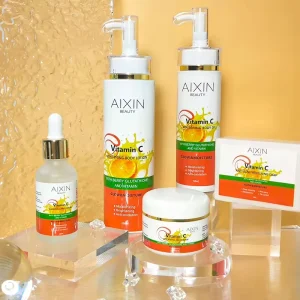 Lightens Skin Body Lotion Oil Fade Fine Lines Serum Cream Cleansing Exfoliating Soap Vitamin C Skin Care Set