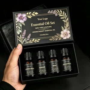 Low MOQ Private Label Pure Essential Oils Kit Lemongrass Ginger Mint Eucalyptus for Cooling Fresh Air & Daily Home Use