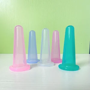 Luma Silicone Facial Cupping Set Vacuum Eye Facial Massage Cups Includes Jade Roller for Effective Therapy