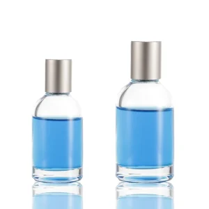 Luxury 30ml Round Transparent Glass Bottle Empty Perfume Oil Spray Refillable with Screen Printing Padded Box Included