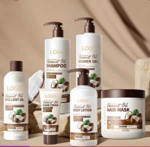 Luxury Bath Gift Set Coconut Skin Care Kit with Moisturizing Hand Cream Shampoo Body Lotion for Body Care
