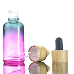 Luxury Custom Ombre Dropper Bottle Gradient Skincare Serum Essential Oil Bottles for Hair Glass 1oz Dropper Bottle 30ml