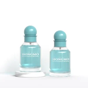 Luxury Design 50ml 100ml Round Glass Perfume Bottle with Pump Sprayer Round Ball Lid Perfume