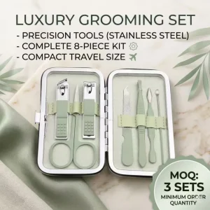 Luxury Grooming Set 8 Piece Manicure Pedicure Set Grooming Set Bulk Personal Hygiene Supplies Corporate Giveaways