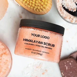 Luxury Himalayan Salt Sugar Body Scrub Centella Asiatica Aloe Vera Jojoba Oil & Grade Cleansing Exfoliation Smoothing Hydrating