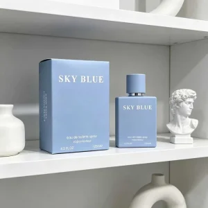 Luxury OEM Blue Hardboard Perfume Box for Cosmetic Fragrance Packaging Matte Finish with Debossed Lettering Custom Factory