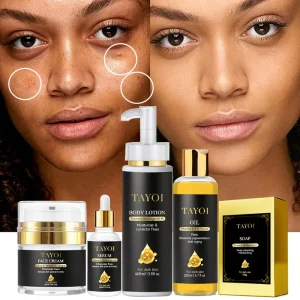Luxury Organic Vitamin c Body Lotion Care Products Arbutin Brightening Fade Dark Spots Face Cream Skin Care Set