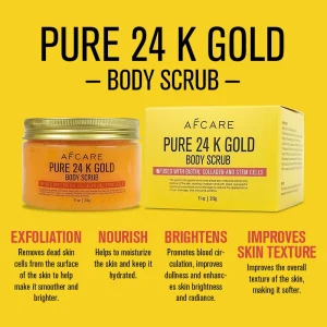 Luxury Packaging for Body Scrub Sulfate free Smoothing & Skin Revitalizer and 24k Gold & Biotin Body SPA Wash Scrub Exfoliation