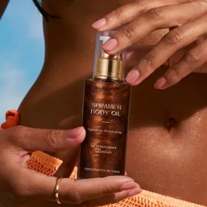 Luxury Shimmering Body Oil with Glitter for Glowing Skin Moisturizing Body Glow Oil Private Label Bulk