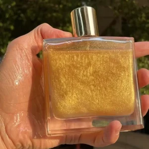 MLM Custom Highlighter Makeup Private Label Glitter Body Oil for Skin Glow Moisturizing Body Shimmer Oil With Spf