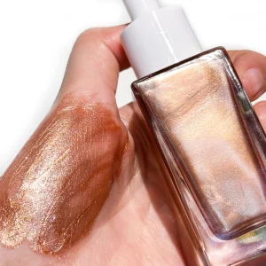 MLM Premium Body Shimmer Oil Luxury Flowing Gold Aceite De Brillo Corporal Hydration for Skin Glowing Huile Corporelle