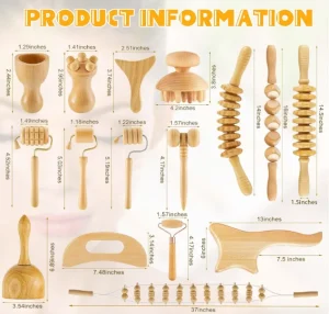 Maderotherapy Wood Box Therapy Tools Set Facial Body Sculpting Anti celluite Wooden Massager With Luxury Storage Rack