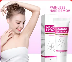 Mango Soothing Hair Removal Cream Gentle Painless Depilatory Cream for Underarm Legs Non-Irritating Body Hair Remover