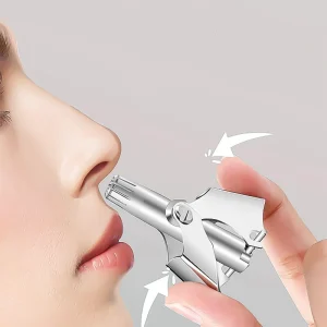 Manual 360 Degrees Nose Hair Trimmer Stainless Steel Painless Ear Hair Cutter Nasal Clipper With Brush for Man and Woman