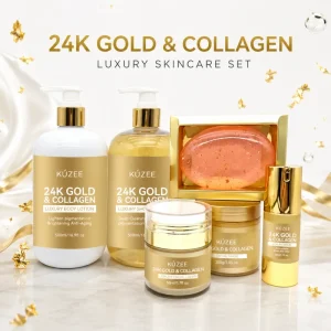 Manufacturer Anti aging 24k Gold Collagen Body Lotion Whitening Shower Gel Vitamin C Body Care Set