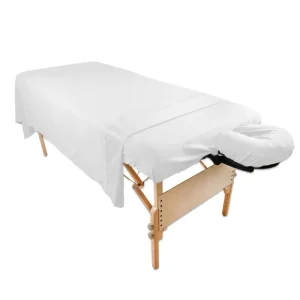 Massage Table Poly Cotton Sheet Sets 3 Piece Set Includes Flat and Flat Sheets and a Pillow Cover