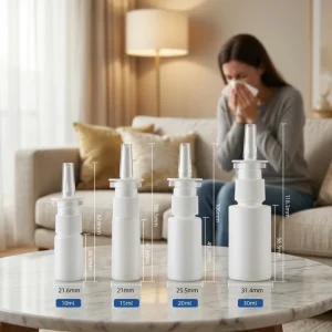 Medical Personal Care Plastic Spray Nasal Transparent Blue Green Brown Fine Mist Throat Spray Packaging Bottle