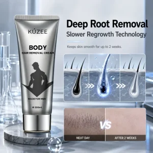 Men’s Body Hair Remover Depilatory Cream Effective Hair Removal for Men Organic Gentle Hair Remover Cream