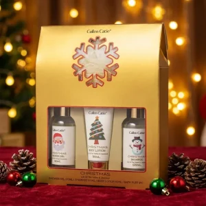 Merry Christmas Bath Gift Set Shower Gel Body Lotion Shampoo Moisturizing Skin Care Gift Set
