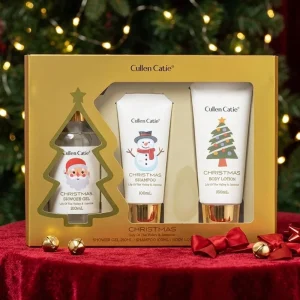 Merry Christmas Bath Gift Set Shower Gel Body Lotion Shampoo Skin Care Set