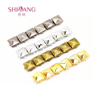 Metal Square Pyramid Studs Rivets Four Claw Rivets for Punk Rock Leather Craft DIY Clothes Bags Shoes Belt Apparel Accessories
