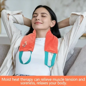 Microwavable Moist Heat Neck Shoulder Wrap Natural Seed Thermal Heating Pad for Cervical Muscle Soreness Relief
