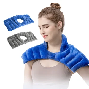 Microwave Moist Hot Compress Therapy Brace Pad Warm Plush Cervical Pain Relief Neck Shoulder Heated Shawl