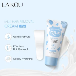 Milk Hair Removal Cream 5 Min Fast Acting Gentle Depilatory Cream with Hyaluronic Acid & Aloe Vera for All Skin Types