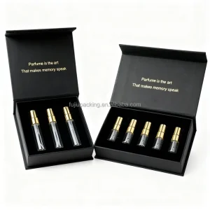 Mini Clear Glass Perfume Sample Atomizer Tester 2ml 3ml 5ml Empty Oil Bottle with Discovery Set Magnetic Paper Box