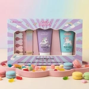 Mini Girls Unicorn Bath Gift Set Shower Gel Body Lotion Moisturizing Skin Care Set