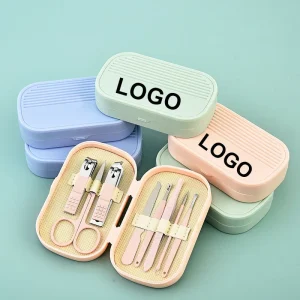 Mini Manicure and Pedicure Accessories Set Stainless Steel Personal Care Tools Nail Clipper Grooming Kit with Case