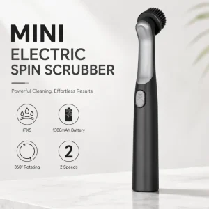 Mini Portable Electric Spin Scrubber Lightweight Handheld 2-Speed Adjustable Electric Cleaning Brush for Detail Cleaning Travel