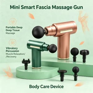 Mini Smart Fascia Massage Gun Portable Deep Tissue Muscle Relaxation Vibratory Percussion Body Recovery Device