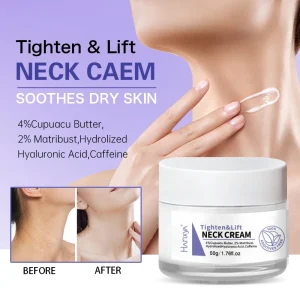 Moisturizer Anti Aging Collagen Neck Cream Cupuacu Butter Hyaluronic Acid Caffeine Retinol Firming Skin Tone All Skin Types 50g