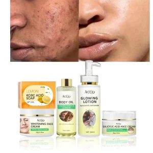 Most Popular Skin Care Set Lemon Soap Acne Face Cream Whitening Cream Body Oil and Lotion