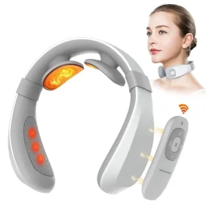 Multifunctional Portable Smart Automatic Heat Pulse Ultra Light Wear Neck Massager Cervical Spine for Office Gifts