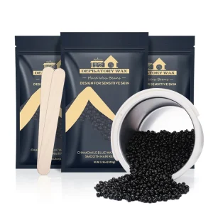 Multipurpose Low Melting Temperature 100g Black Hair Removal Depilatory Hard Wax Beans for Face and Men