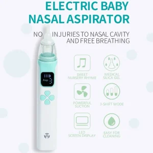 Music Low Noise Nose Cleaner USB Rechargeable Silicone Material Adjustable Suction Electronic Baby Nasal Aspirator