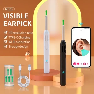 NE23 Wireless Visual Ear Endoscope Camera Ear Cleaning Tools Spoon Safe Earpick 5MP Camera Ear Wax Remover Luminous Otoscope