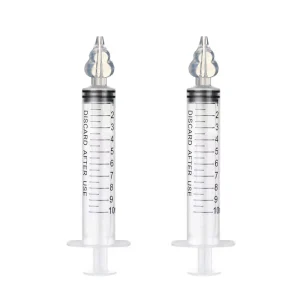 Nasal Irrigator 2 Pcs 10ml Infant Syringe Silicone Aspirator Reusable CE ISO Customizable Logo Baby Nose Cleaner